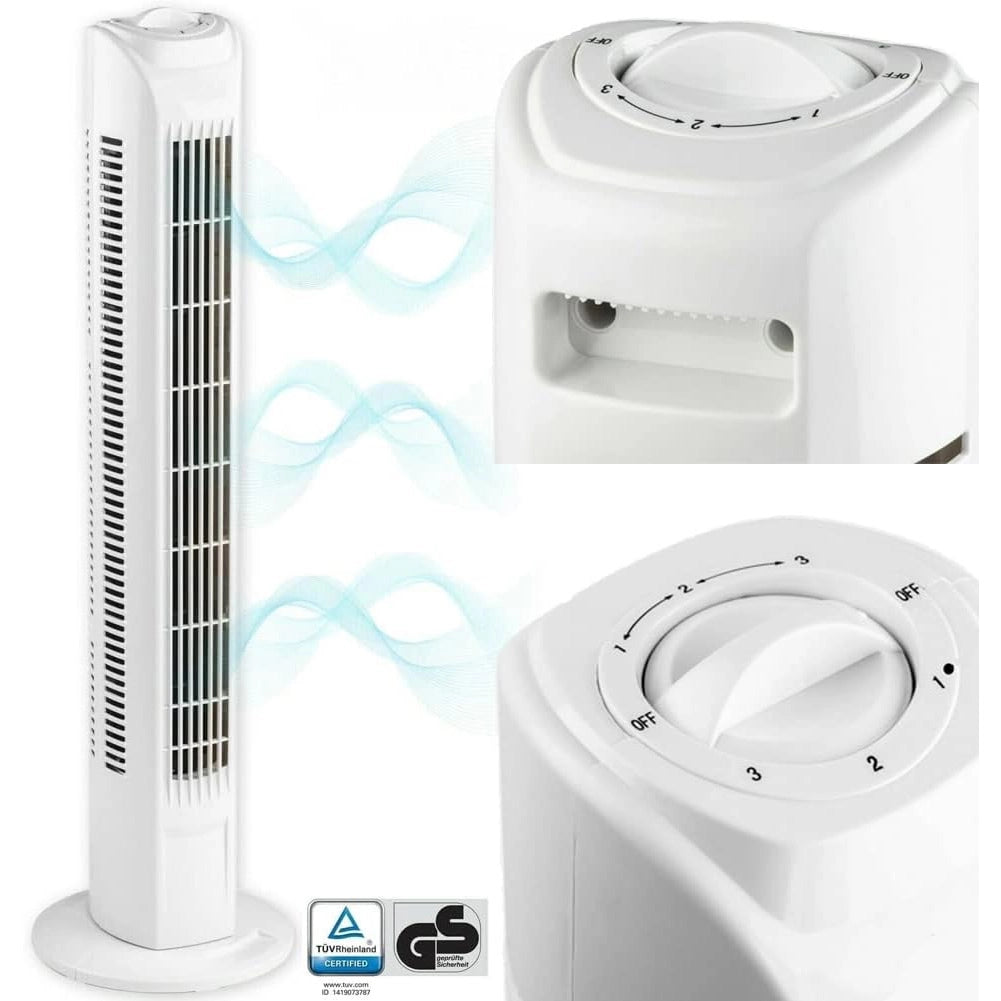 Ventilatore a Torretta Oscillante 45W Alto 78 cm 3 Velocita Colonna Verticale