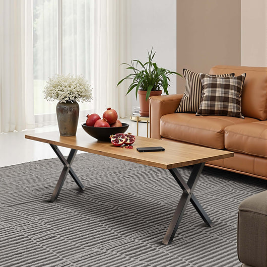 Base per tavolo 72x60 cm con gambe tavolo a forma di X acciaio verniciato