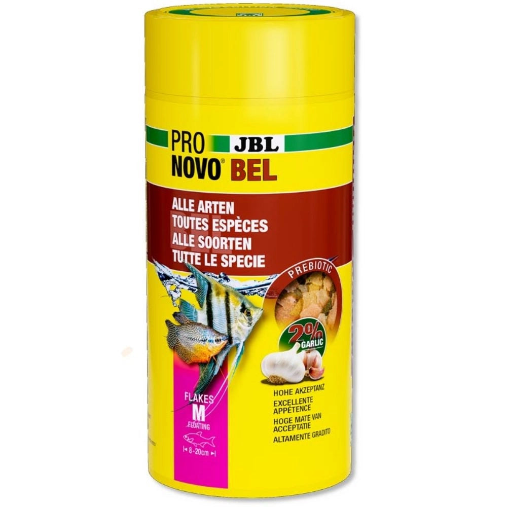 JBL ProNovo Bel Flakes M - Mangime base in fiocchi per tutti i pesci ornamentali da 8 a 20cm Formato: 1000 ml