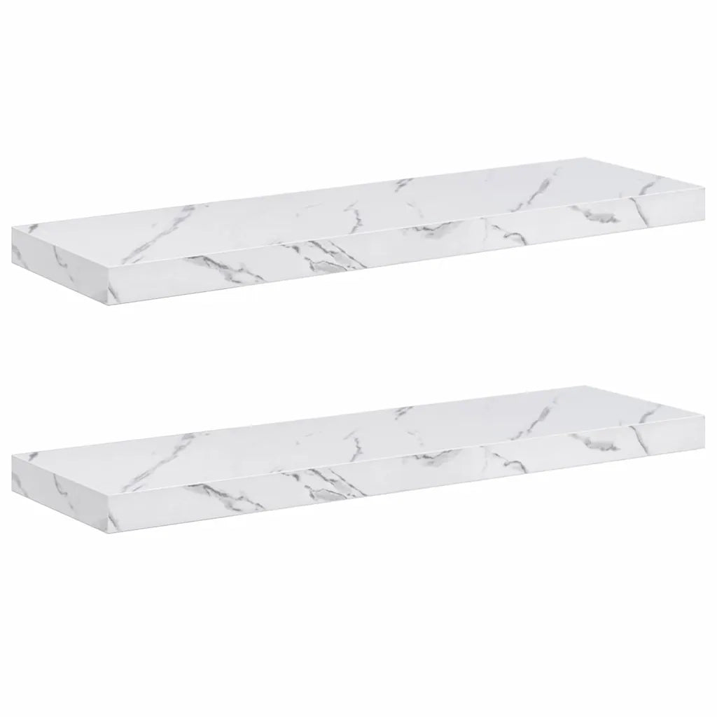 Scaffale da parete 2 pcs Marmo Bianco 90 x 23,5 x 4 cm 42019975