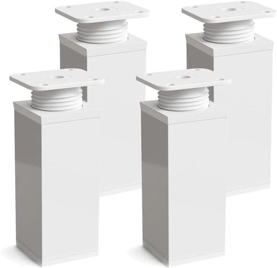 Piedi mobili stilevole in alluminio, profilo quadrato 40x40 mm, bianchi