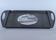 Piastra rigata Grill antiaderente con manici Delizia pietra 34 x 26 cm