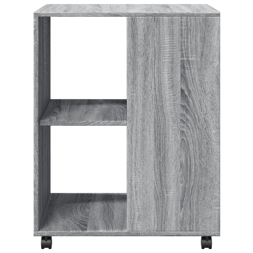 Tavolino con Ruote Grigio Sonoma 55x60x78 cm in Truciolato