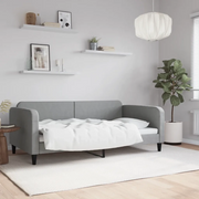 Letto da Giorno Grigio Chiaro 100x190 cm in Tessuto