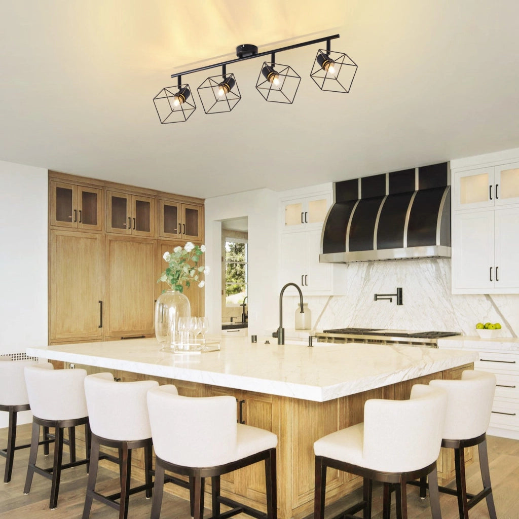 ZMH Faretto da soffitto 4 fiamme orientabile 350° lampada da soffitto vintage in metallo soggiorno