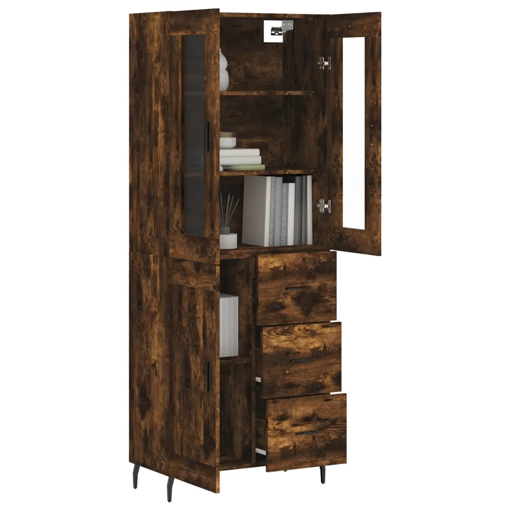 Credenza | Madia | Buffet da pranzo | Armadio da pranzo Rovere Fumo 69,5x34x180 cm in Legno Multistrato
