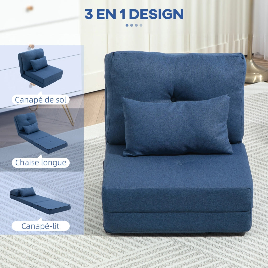 Poltrona letto regolabile ¨C zephmum ¨C blu scuro con cuscino