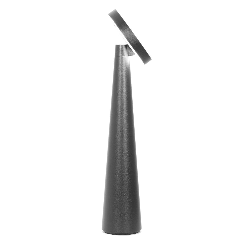 Zafferano Lampada da Tavolo Ricaricabile Angelina - Senza Fili, Testa Orientabile, Controllo Touch, Design Moderno per Interni - Colore Nero