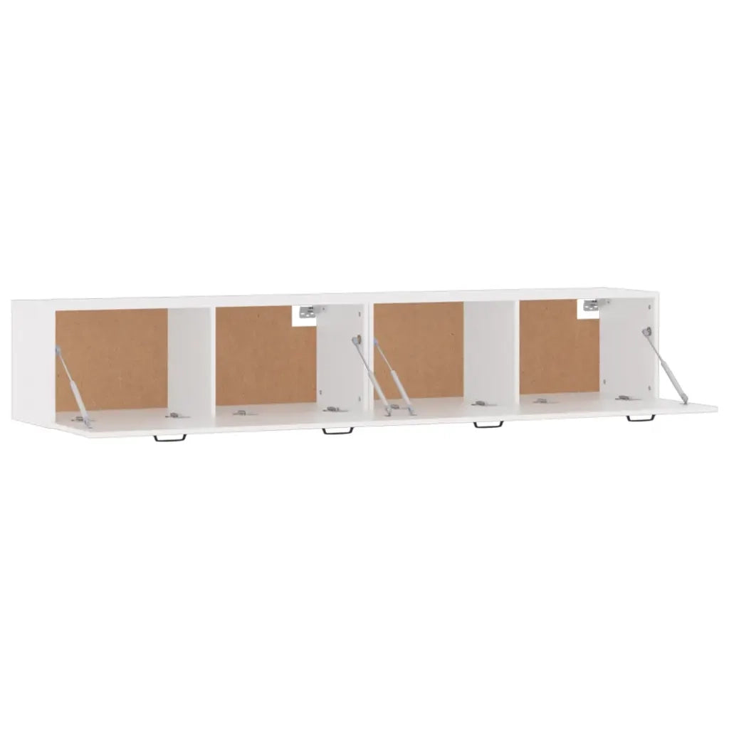 Armadietto a Muro | Mobili Parete 2 pz Bianco 100x36,5x35 cm in Legno Multistrato