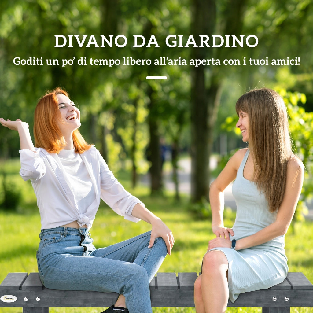 Panchina da Giardino a 2 Posti Impermeabile in Legno di Abete, 110x38x35 cm, Grigio