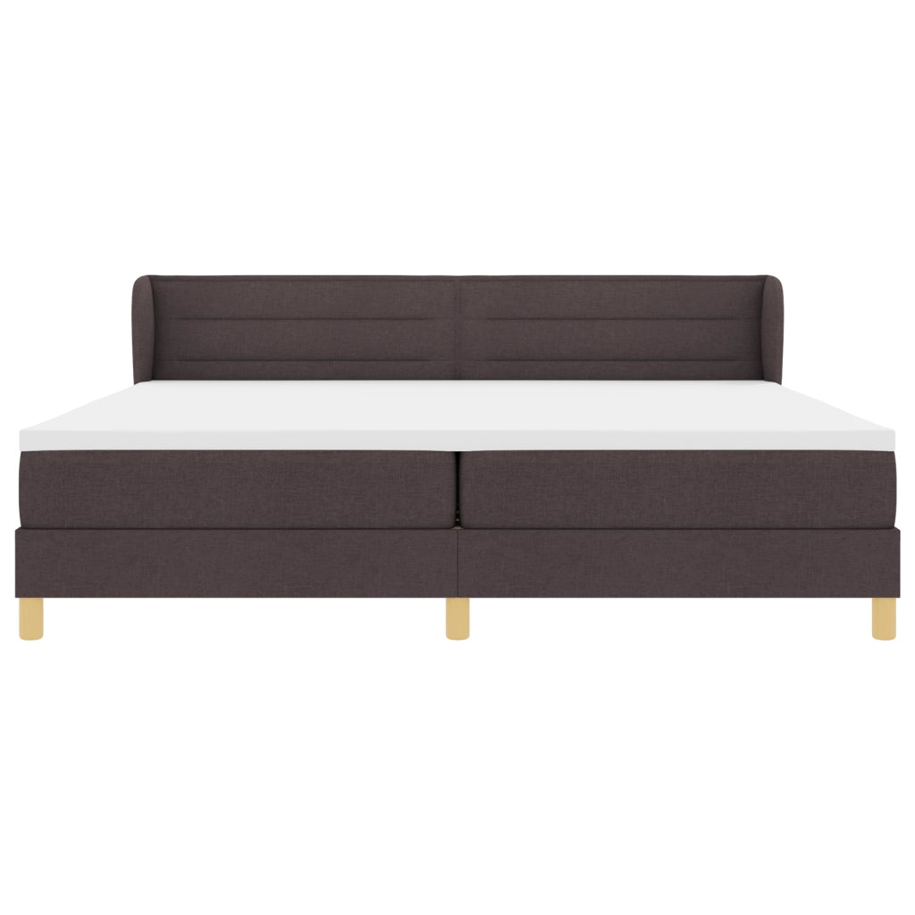 Letto con Materasso - Marrone Scuro - 200x200 cm - Tessuto