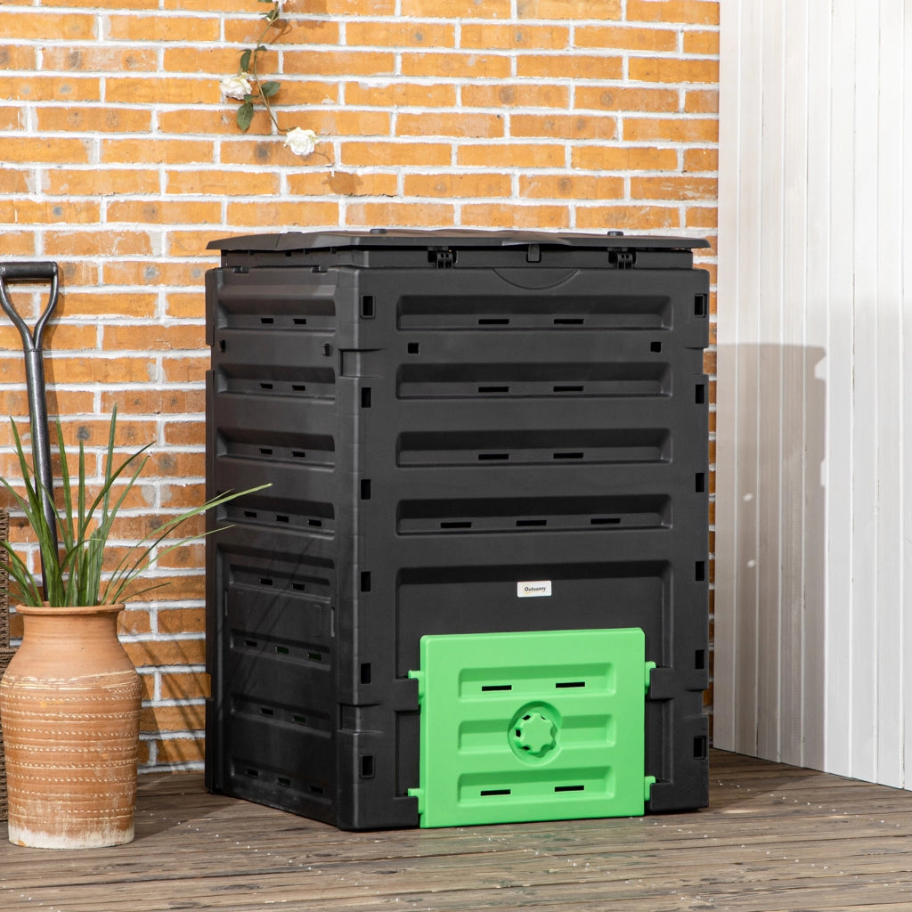 Compostatore 450 L per Giardino ¨C zephmum ¨C Nero 69x71x103 cm
