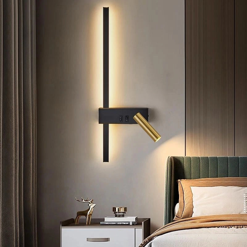 Lampada Da Parete APP1439-2-W Black Gold Left