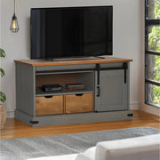 Mobile Porta TV HALDEN con Anta Scorrevole Grigio 110x40x60 cm