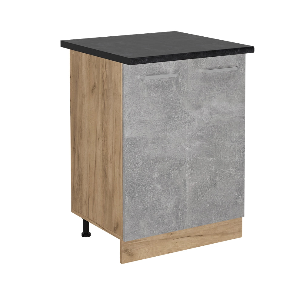 Mobiletto base cucina R-Line Calcestruzzo/Rovere dorato 60 cm, PL Antracite Vicco