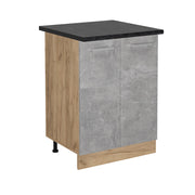 Mobiletto base cucina R-Line Calcestruzzo/Rovere dorato 60 cm, PL Antracite Vicco