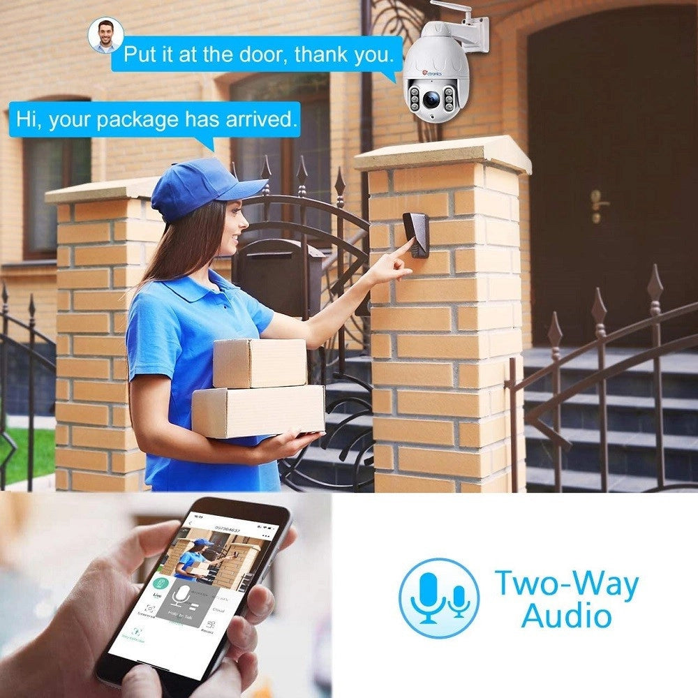 Trade Shop - Telecamera Wifi Esterna Senza Fili 5mp Ptz Ip Dome Sorveglianza 5 X Zoom Ottico -