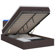 Letto Ottomano con Materasso e LED Marrone Scuro 120 x 190 cm 3456894