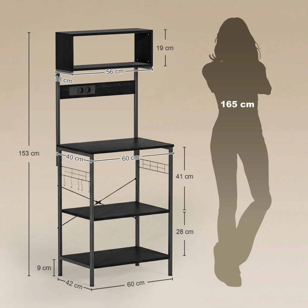 Scaffale da Cucina Stile Industriale ¨C Zephmum ¨C Legno e Acciaio Nero 80x30x180