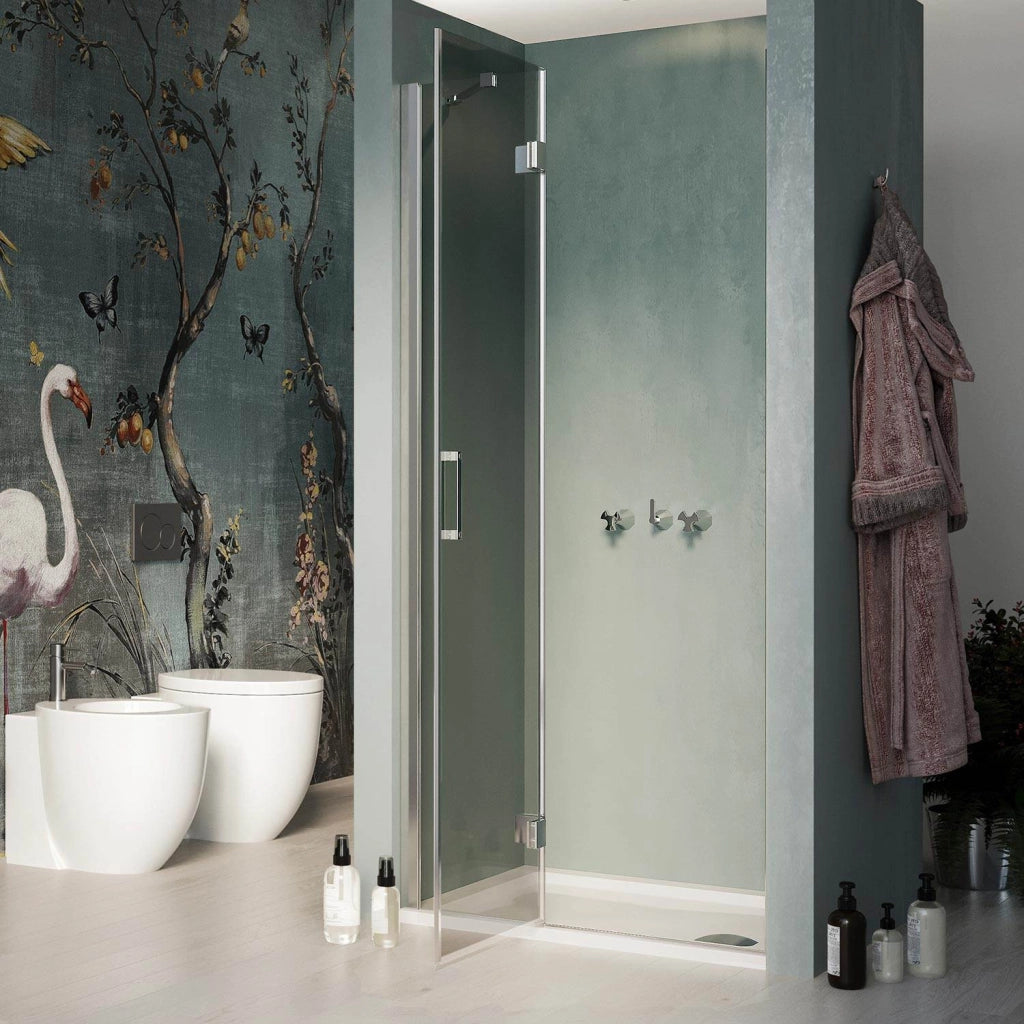 Porta Doccia 75CM H190 Vetro Trasparente con Easy-Clean mod. Flip Anta + Profilo