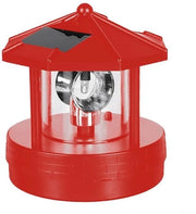 Lampada esterna, torre di luce rotante alimentata da energia solare, torre di luce solare LED, illuminazione esterna impermeabile, adatta per prati, terrazze e patio, rosso, 10x10x11,5 cm.