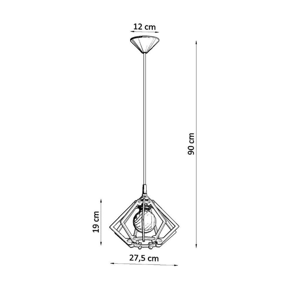 Lampada a sospensione POMPELMO in legno naturale