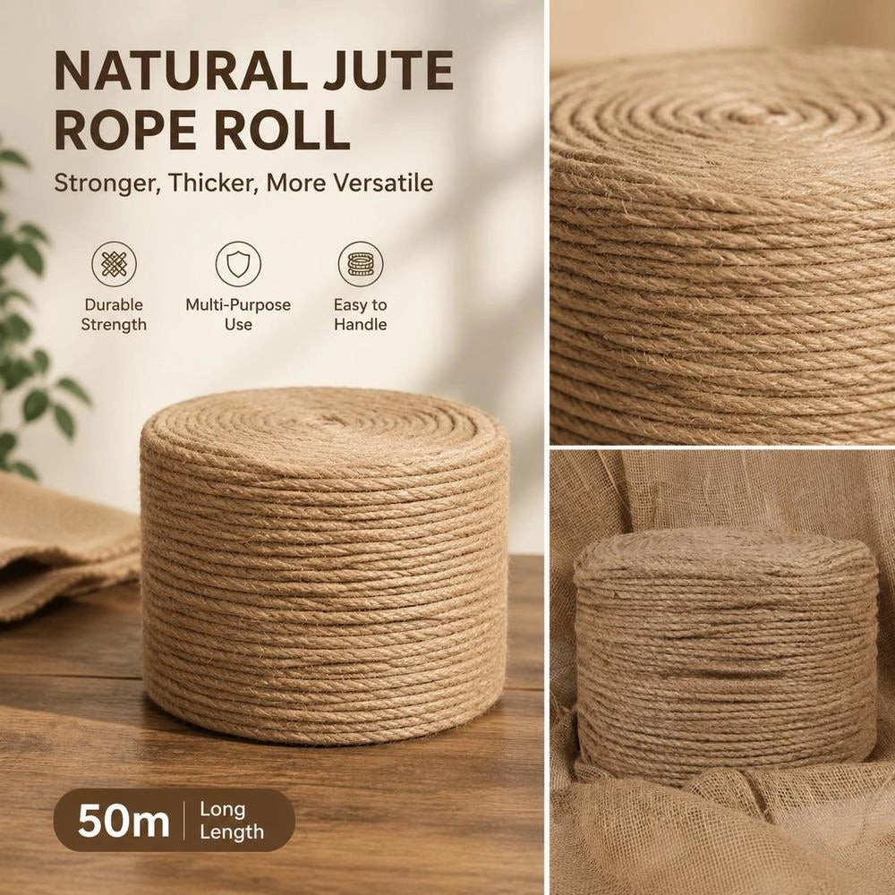 Jute Rope, 50 M Length, 8 Mm Thickness