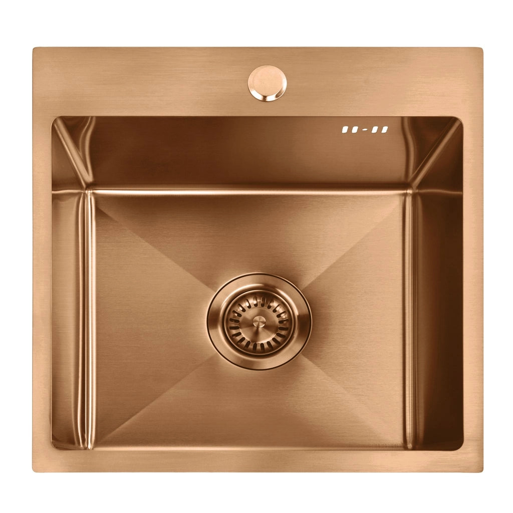 Lavello In Acciaio Leo 40 Brush Copper con rubinetto da cucina