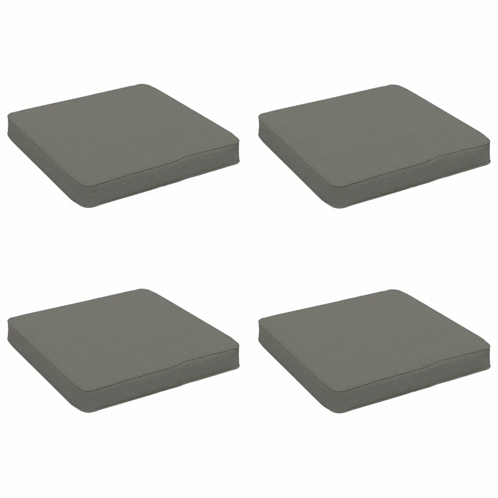 Cuscini per Sedia in 4 Pezzi VUGHT 4 pz 100% Poliestere Grigio 946219