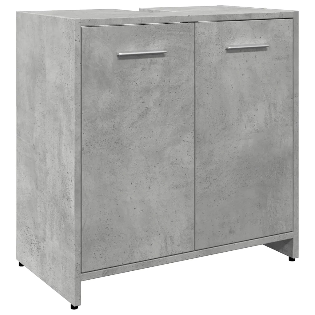 Mobile Lavabo Bagno Grigio Cemento 60x33x60cm Legno Multistrato 856038