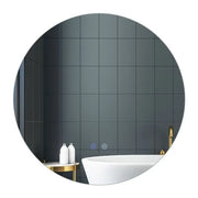 Specchio Bagno LED Rotondo Ø60 cm Touch Smart con Antiappannamento e Luce Regolabile Vetro Temperato da Parete