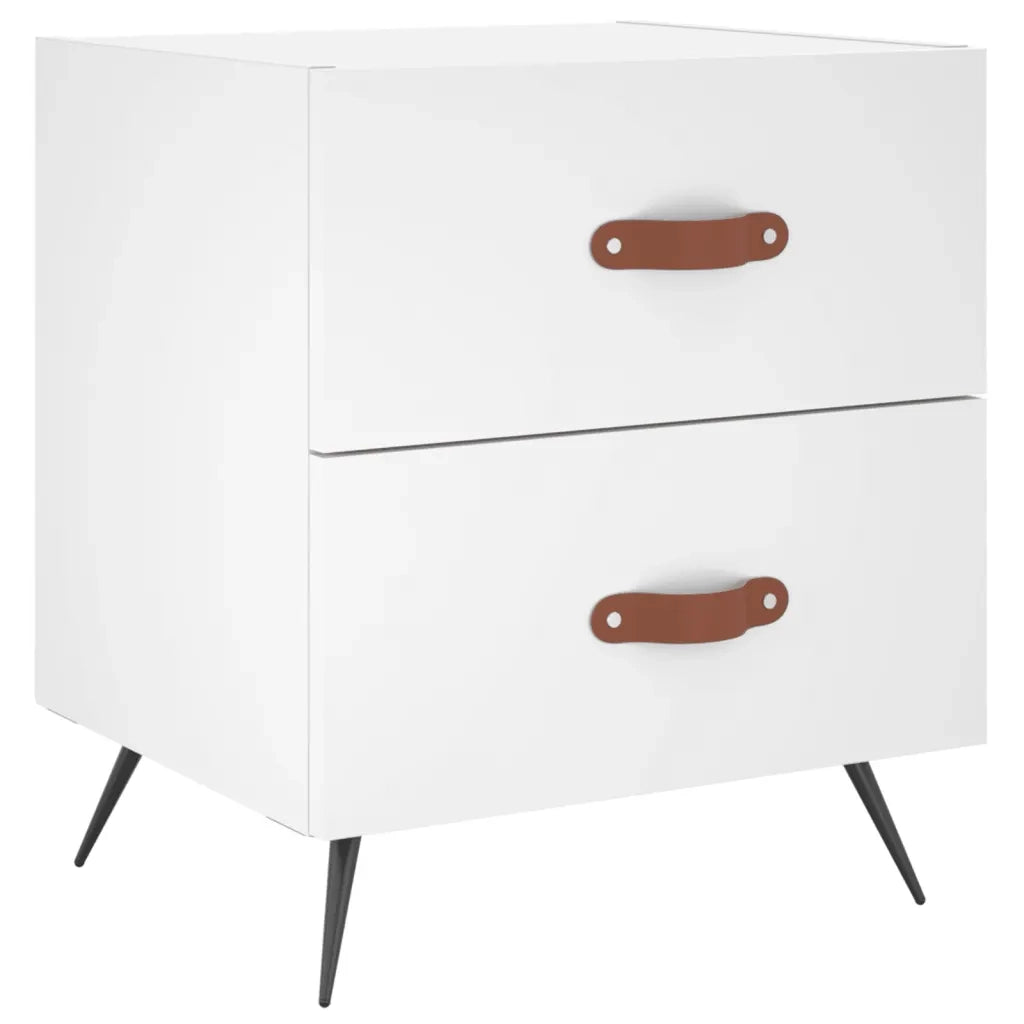 Comodino-Tavolino da notte Bianco 40x35x47,5 cm in Legno Multistrato 117983