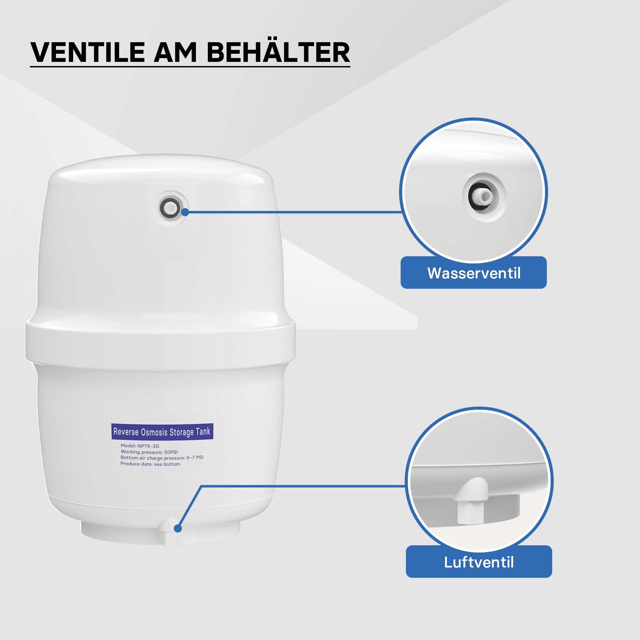 Serbatoio dell’acqua per osmosi inversa 4 gal 15,14 l Per uso alimentare
