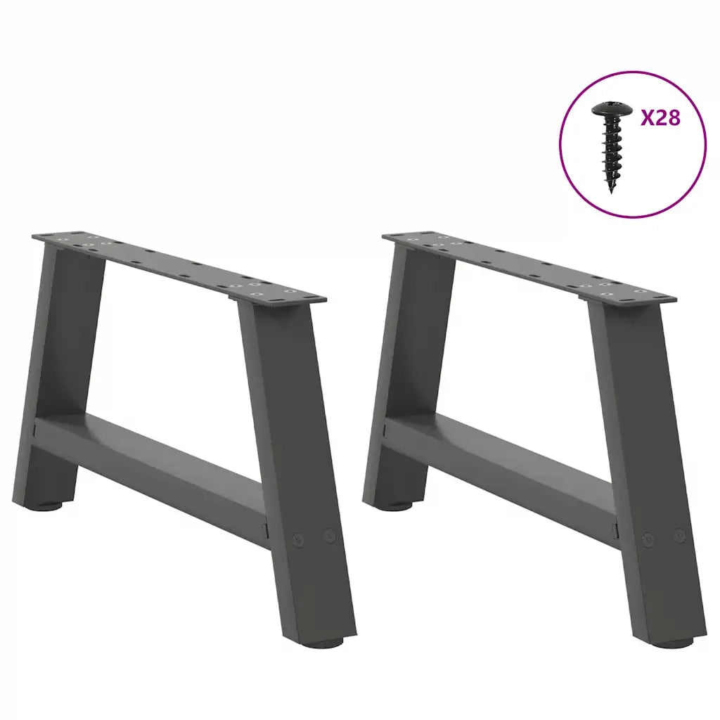 Gambe per Tavolino da Caff¨¨ a Forma di A 2 pz-Set di 2 Gamba per Tavolo Antracite 70x(30-31) cm Acciaio