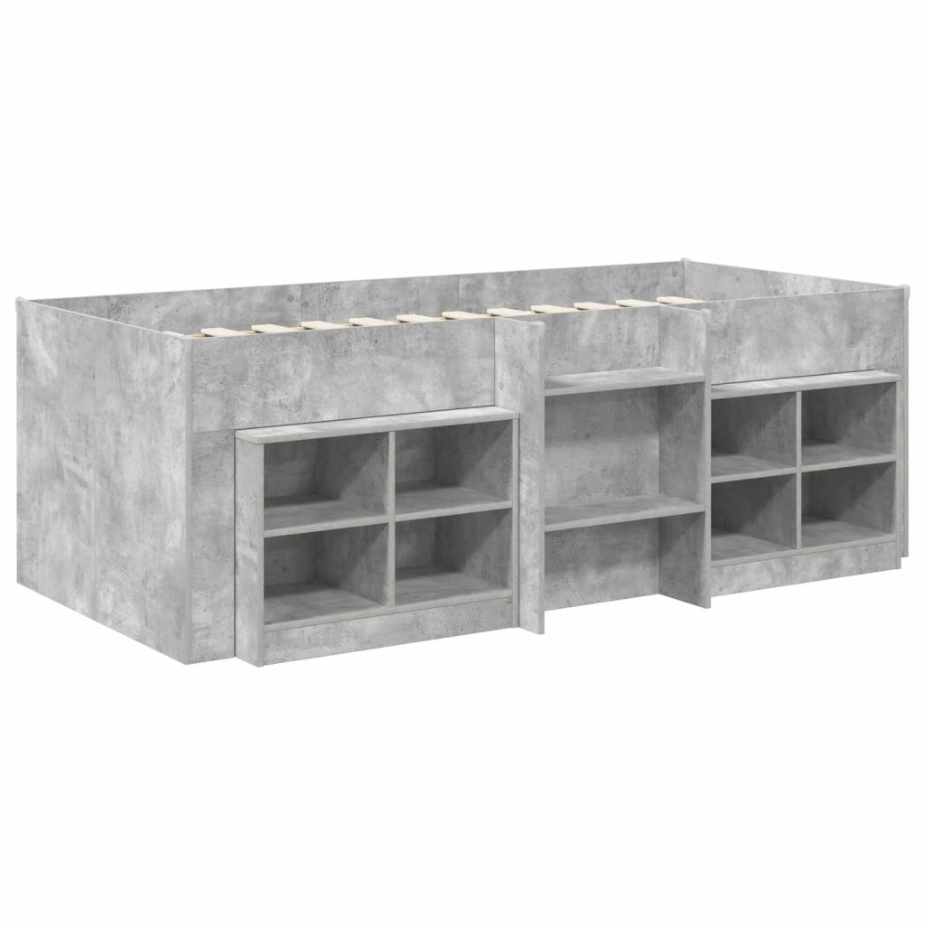 Struttura Letto Loft con Mobile 3 pz Grigio Cemento 3423433