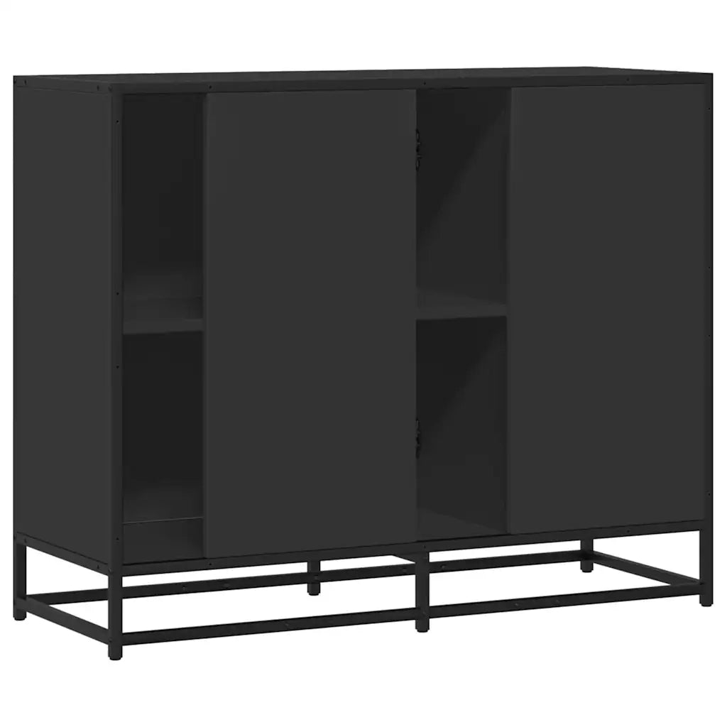 Credenza Nera 92x35x76 cm in Legno Multistrato 849019