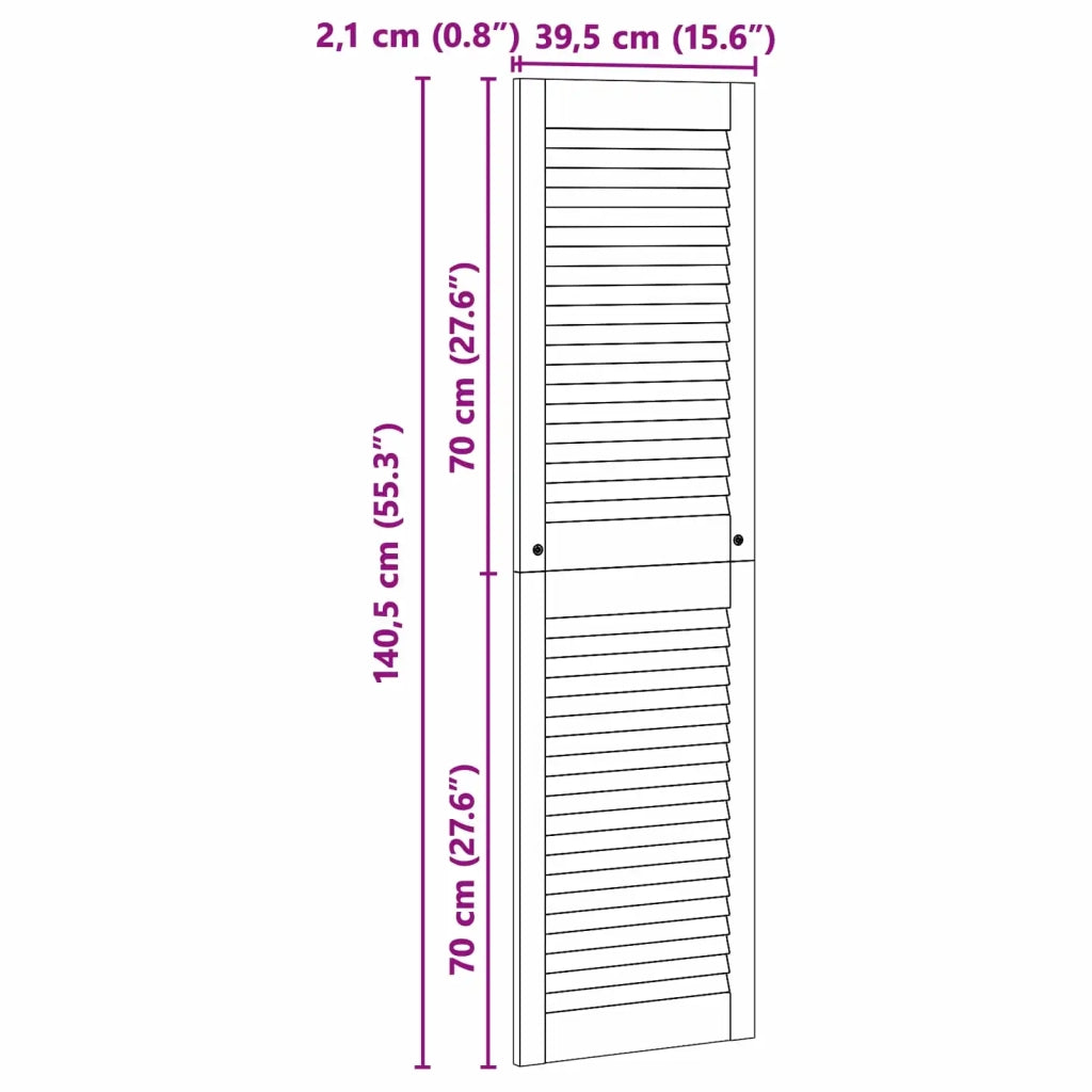 Porta per Armadio 2 pcs Naturale 140,5 x 2,1 x 39,5 cm 42019261