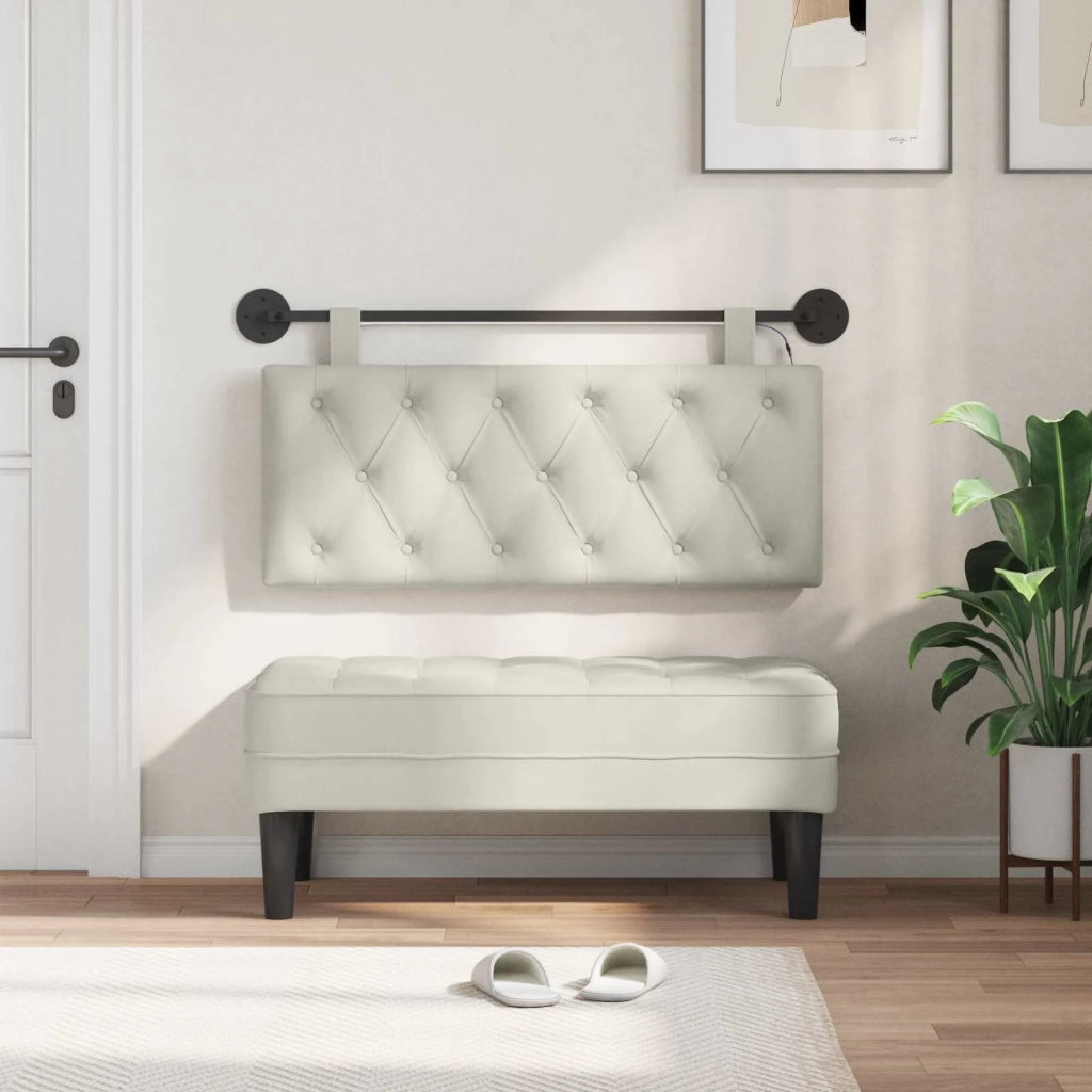 Testiera | Testata sospesa Con luce LED Crema Velluto