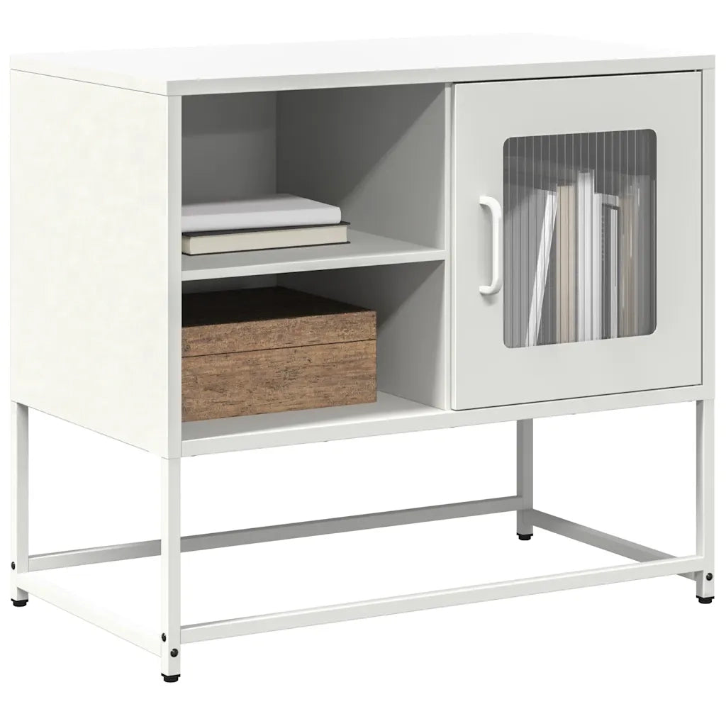 Mobile TV-Credenza TV-Console TV Bianco 68x39x60,5 cm in Acciaio 561997