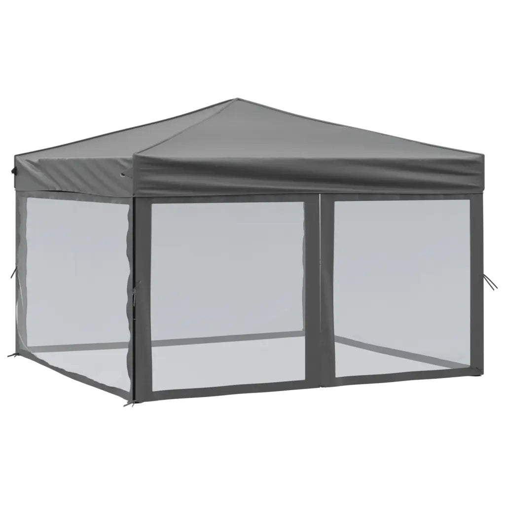 Tenda per Feste Pieghevole con Pareti Laterali-Tenda Gazebo Antracite 3x3 m 971135
