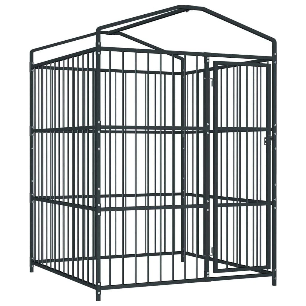 Gabbia per cani da esterno recinto per animali parco per cani da esterno con tetto per cani 150 x 150 x 210 cm 02_0000323