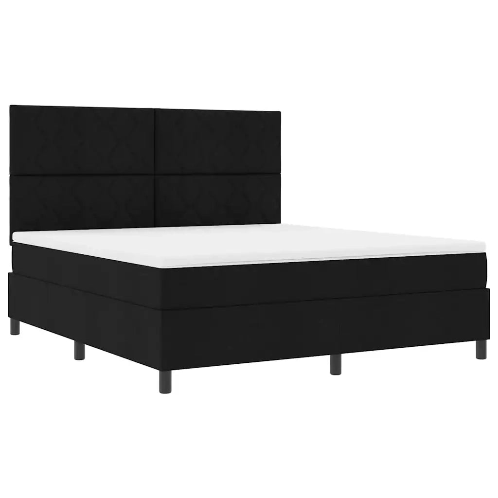 Letto a molle con testiera Nero 180 x 200 cm Tessuto 3339485