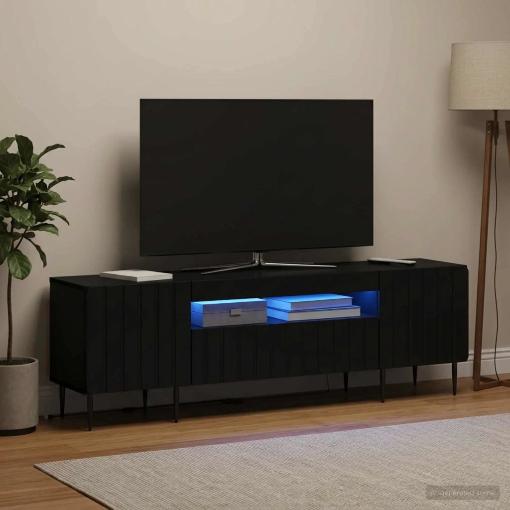 Mobile TV LED Nero Legno ingegnerizzato 896466