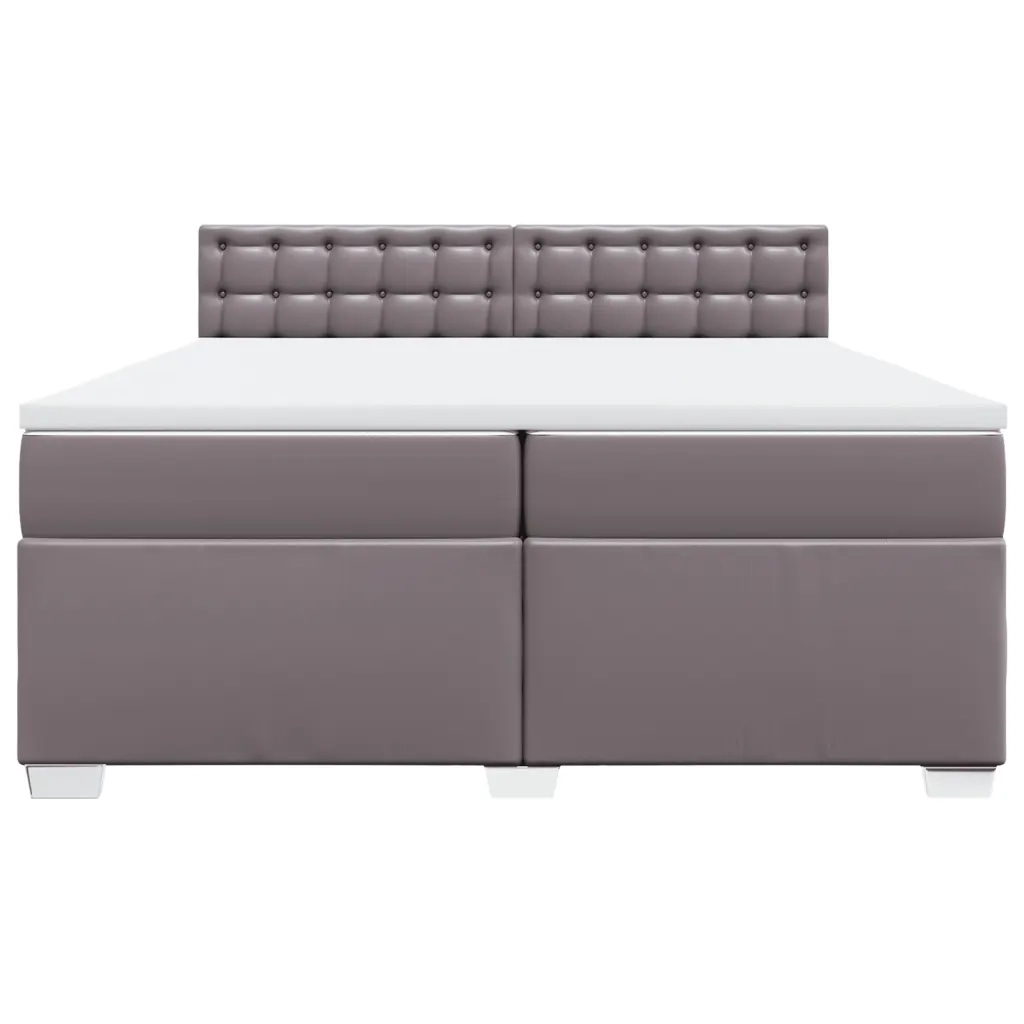 Giroletto a Molle con Materasso Grgio 200x200 cm in Similpelle