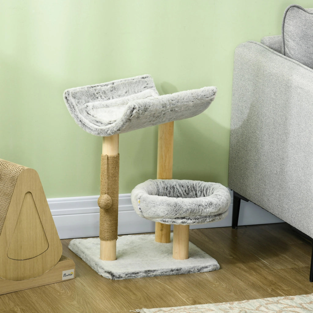Libreria per gatti con grattatoio e nicchie ¨C zephmum ¨C grigio 60 cm