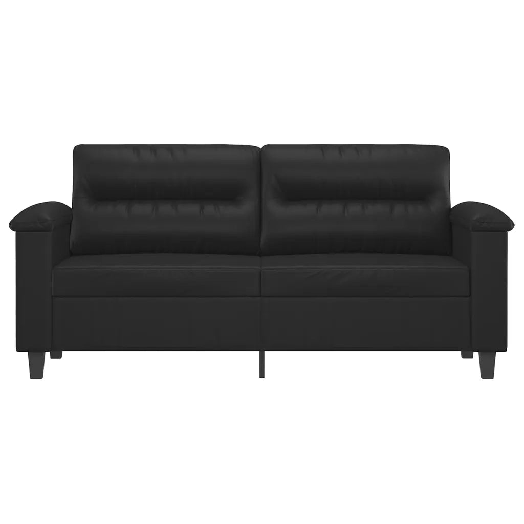 Divano a 2 Posti Nero 140 cm in Similpelle