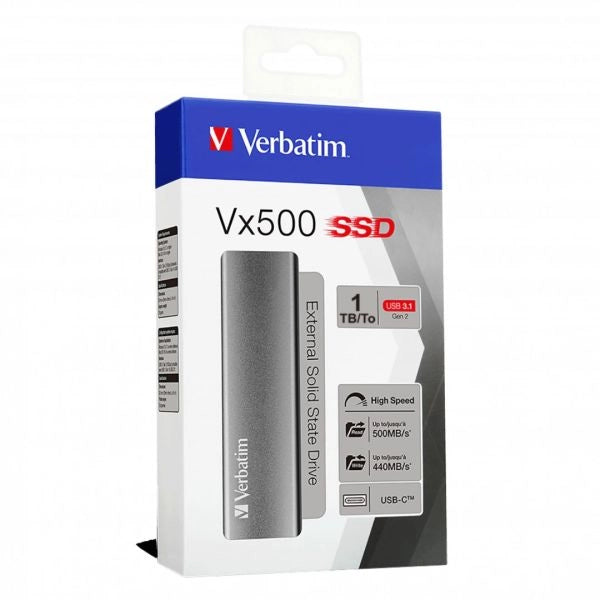 Verbatim vx500 1 tb usb tipo-c 3.2 gen 2 (3.1 gen 2) argento - 47444