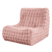 Poltrona pouf da pavimento con schienale ergonomico - in flanella - rosa