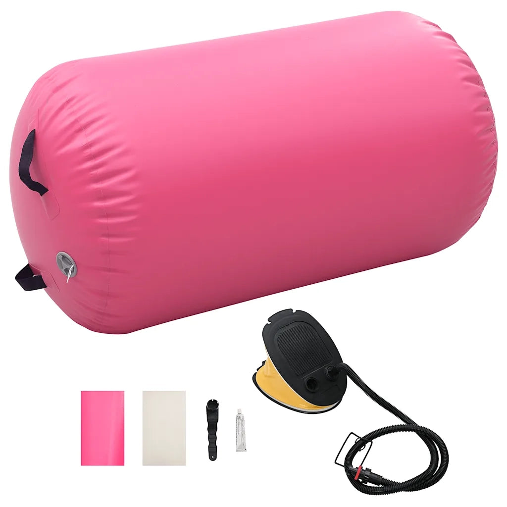 Rullo da Ginnastica Gonfiabile con Pompa 100x60 cm in PVC Rosa cod mxl 75428