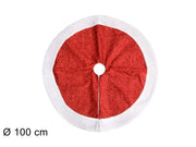 Tappeto Coprialbero di Natale in Velluto Pelliccia con Glitt 100 cm